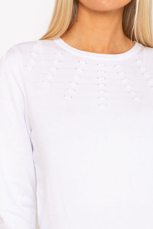 Carraig Donn Spot Detail Knit in White