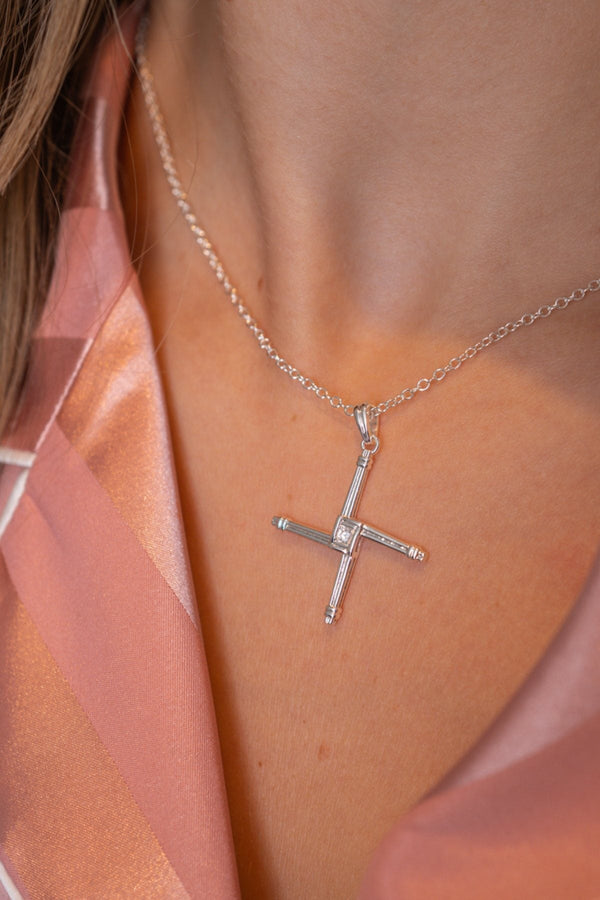 Carraig Donn St. Brigids Cross in Silver