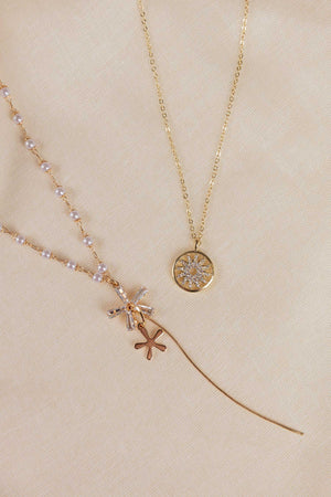 Carraig Donn Star & Pearl Necklace in Gold