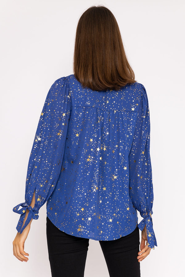 Carraig Donn Star Print Blouse in Blue