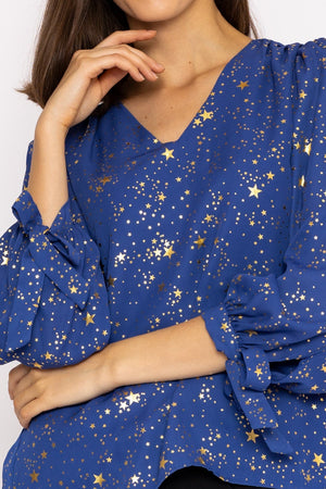 Carraig Donn Star Print Blouse in Blue