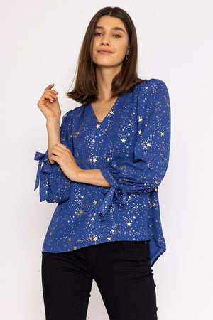 Carraig Donn Star Print Blouse in Blue