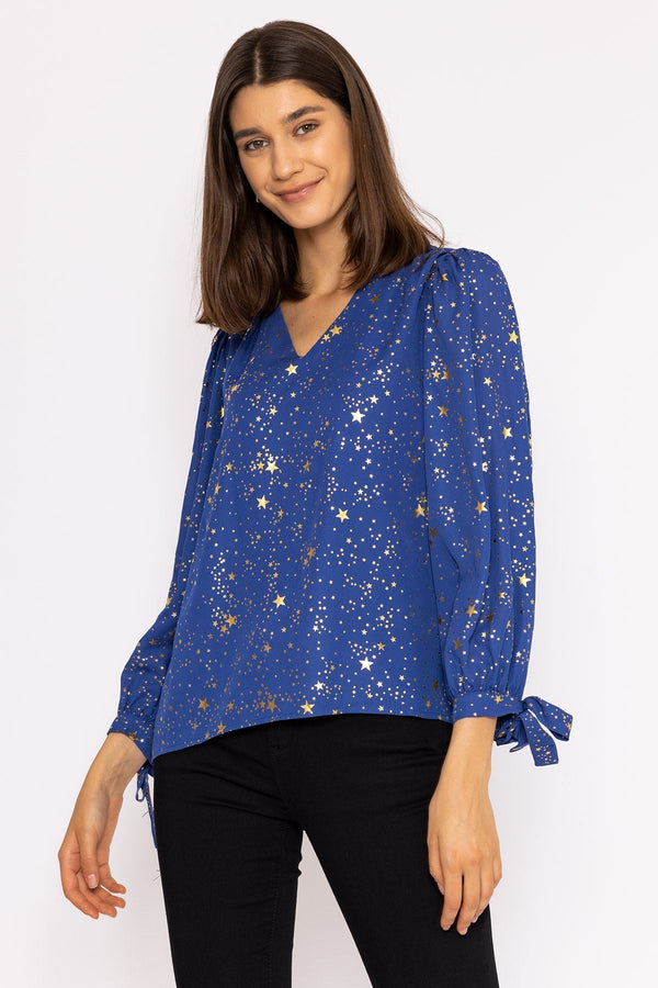 Carraig Donn Star Print Blouse in Blue