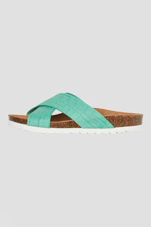 Carraig Donn Stina Leather Sandals in Green