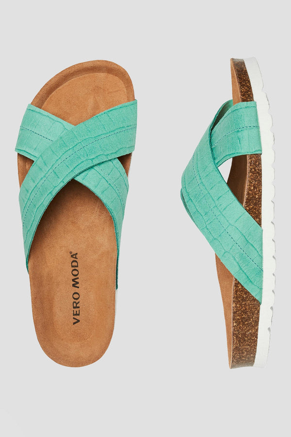 Carraig Donn Stina Leather Sandals in Green