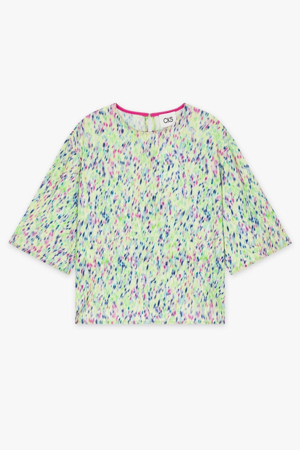 Carraig Donn Storm Blouse in Green Print