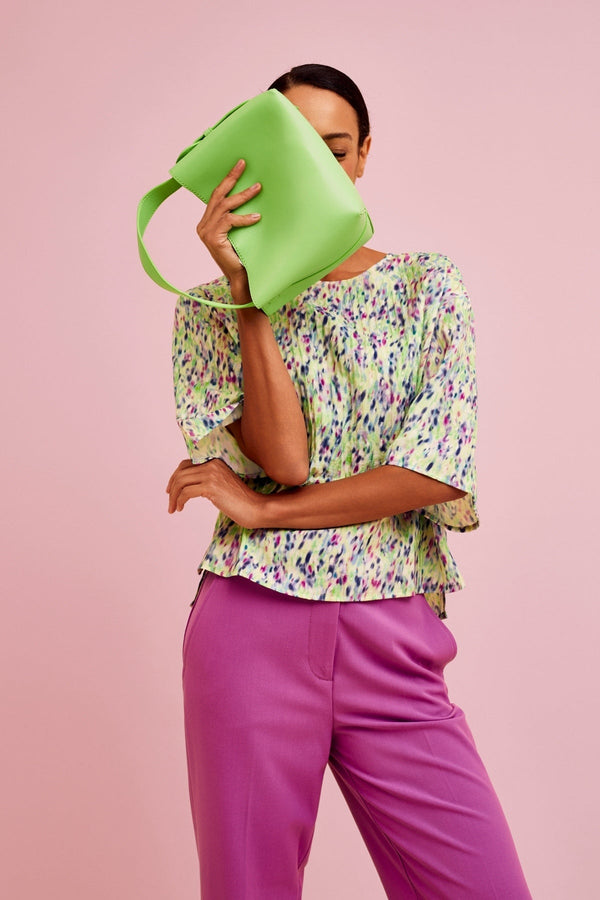 Carraig Donn Storm Blouse in Green Print