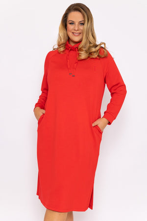 Carraig Donn Straight Fit Sweatshirt Dress in Red