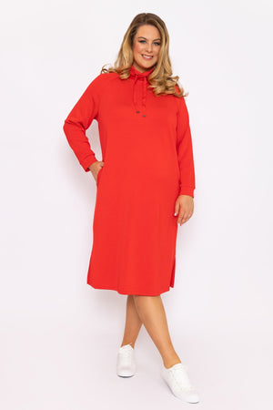 Carraig Donn Straight Fit Sweatshirt Dress in Red