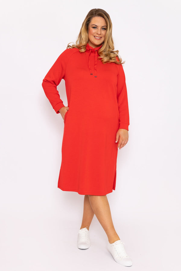 Carraig Donn Straight Fit Sweatshirt Dress in Red