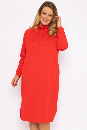 Carraig Donn Straight Fit Sweatshirt Dress in Red