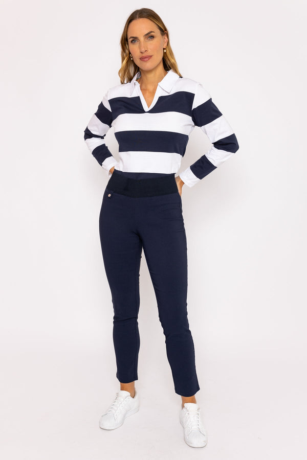Carraig Donn Straight Leg Bengaline Pant in Navy
