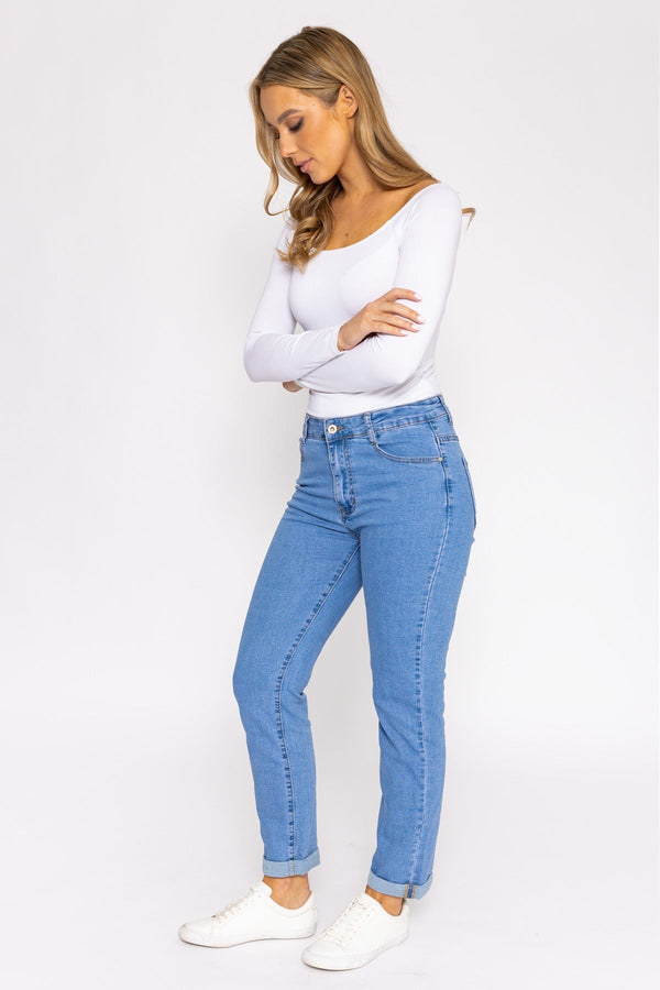 Carraig Donn Straight Leg Denim Jeans in Light Blue