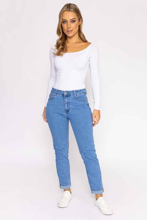 Carraig Donn Straight Leg Denim Jeans in Light Blue