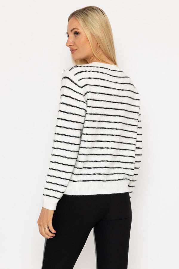 Carraig Donn Stripe Cardigan in Mono
