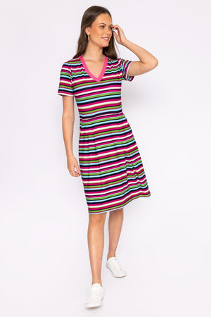 Carraig Donn Stripe Jersey Dress in Multi