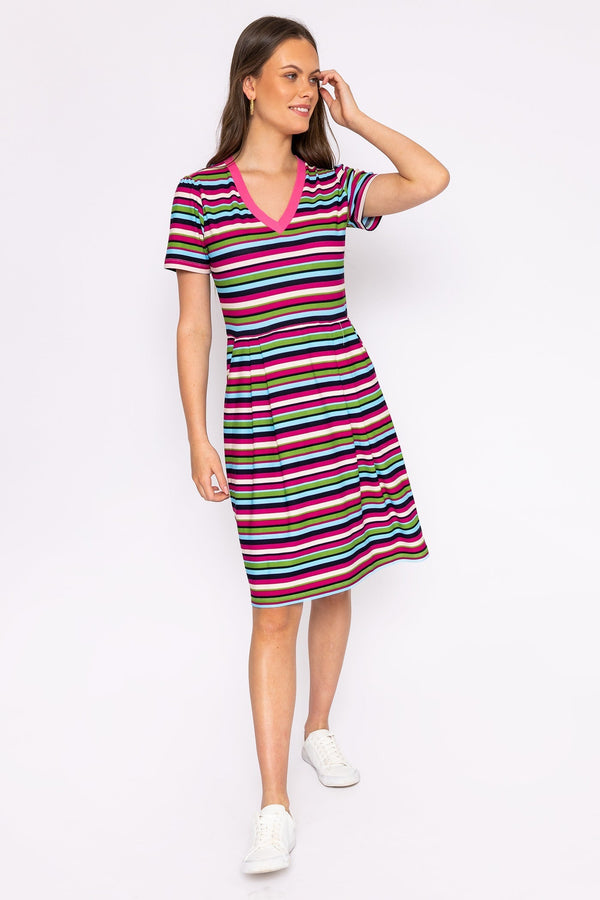 Carraig Donn Stripe Jersey Dress in Multi