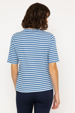 Carraig Donn Stripe Jersey Top in Blue