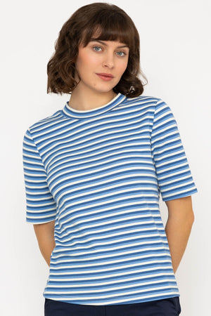 Carraig Donn Stripe Jersey Top in Blue