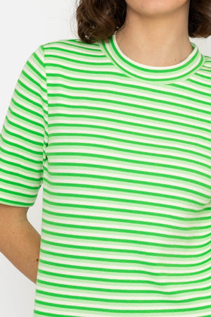 Carraig Donn Stripe Jersey Top in Green