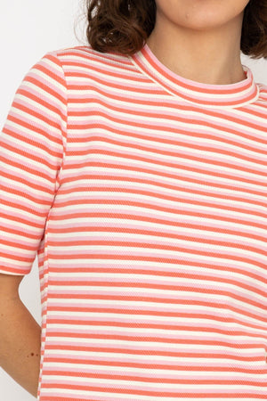 Carraig Donn Stripe Jersey Top in Pink