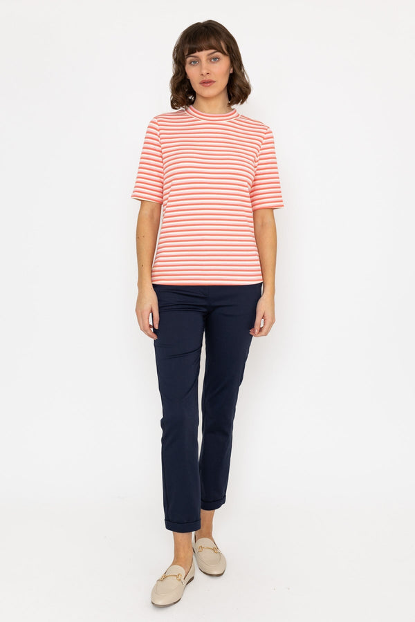 Carraig Donn Stripe Jersey Top in Pink