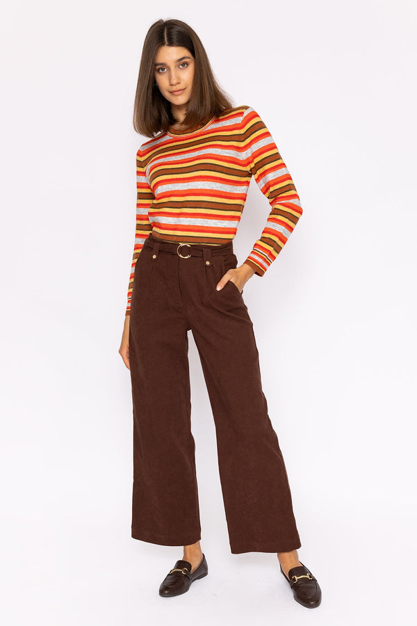 Carraig Donn Stripe Ruffle Neck in Multi