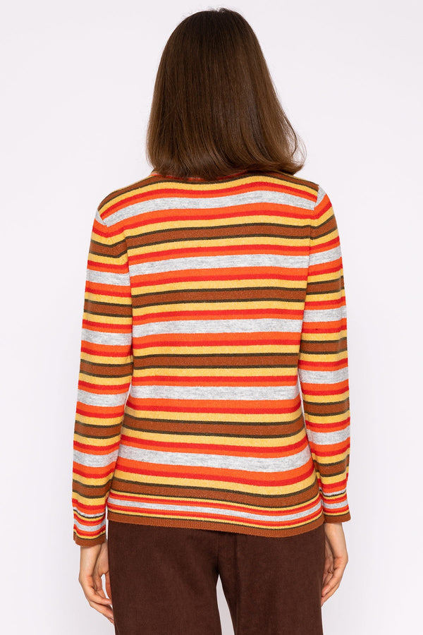 Carraig Donn Stripe Ruffle Neck in Multi