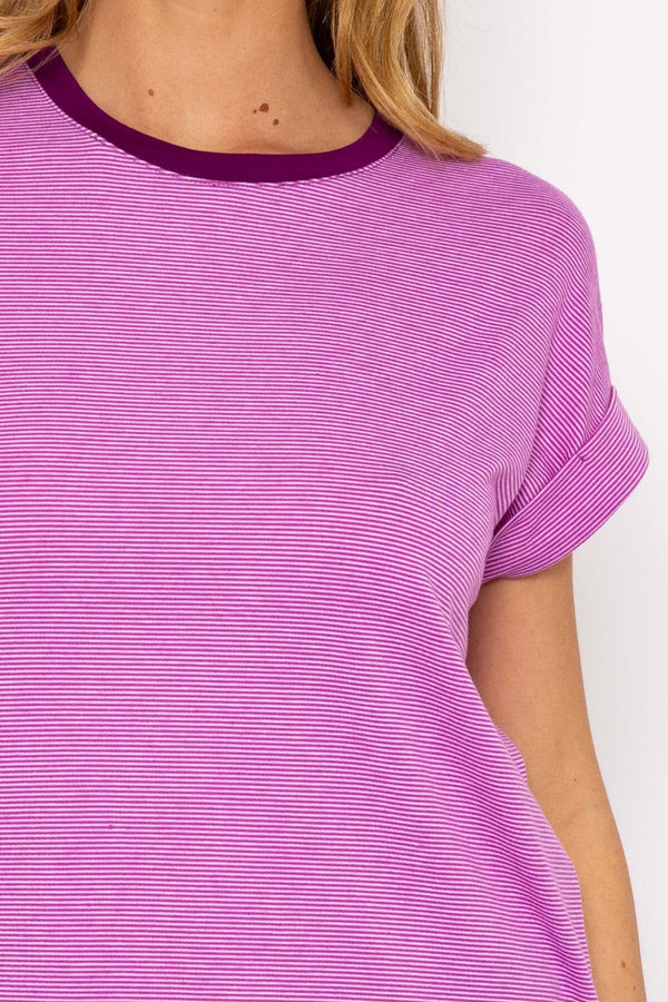 Carraig Donn Stripe Tee in Purple