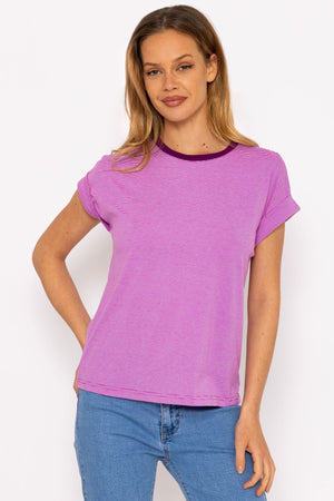 Carraig Donn Stripe Tee in Purple