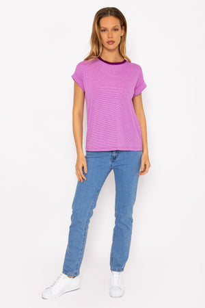 Carraig Donn Stripe Tee in Purple