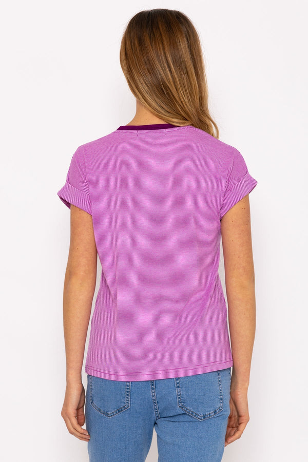 Carraig Donn Stripe Tee in Purple