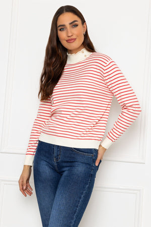 Carraig Donn Stripe Turtleneck in Orange