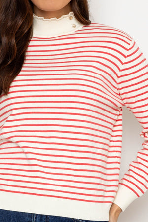 Carraig Donn Stripe Turtleneck in Orange