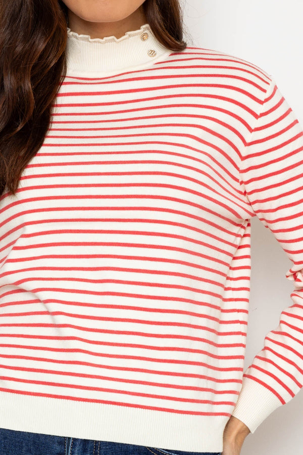 Carraig Donn Stripe Turtleneck in Orange