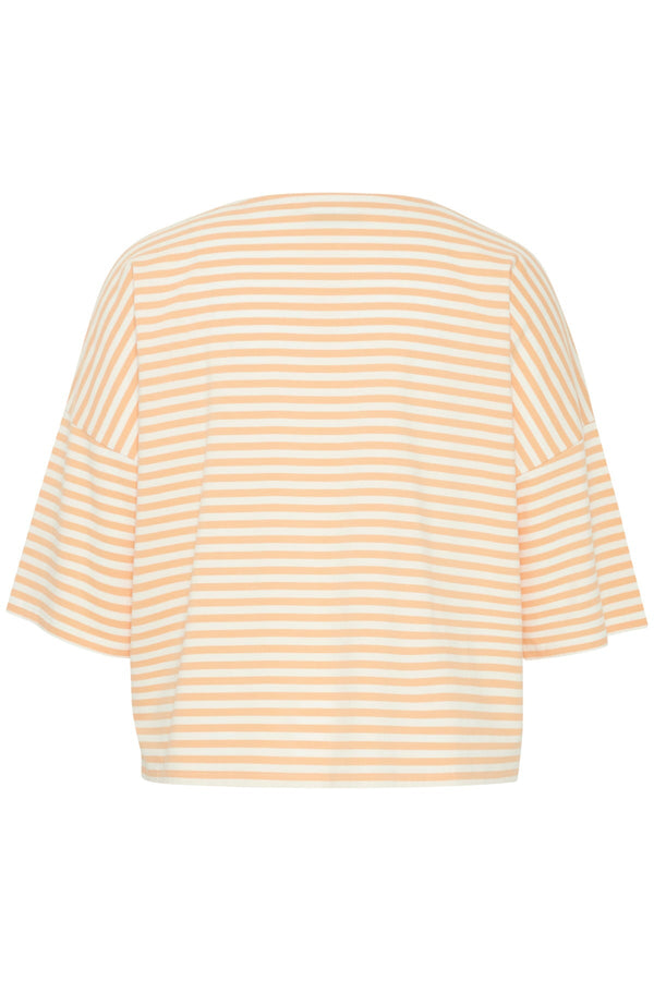 Carraig Donn Striped Cotton T-Shirt in Orange