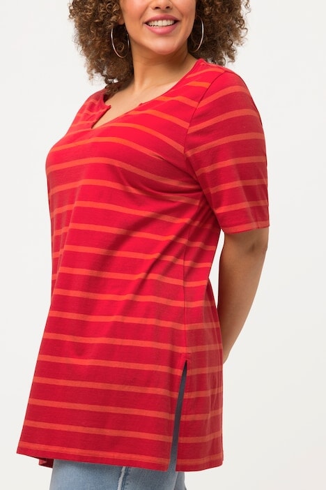 Carraig Donn Striped Oversize Short Sleeve Top in Red