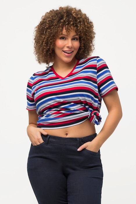 Carraig Donn Striped Short Sleeve Top in Multi Print