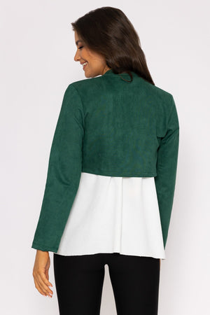 Carraig Donn Suede Bolero in Bottle Green