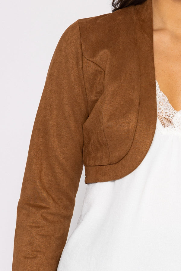 Carraig Donn Suede Bolero in Camel