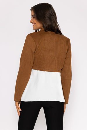 Carraig Donn Suede Bolero in Camel