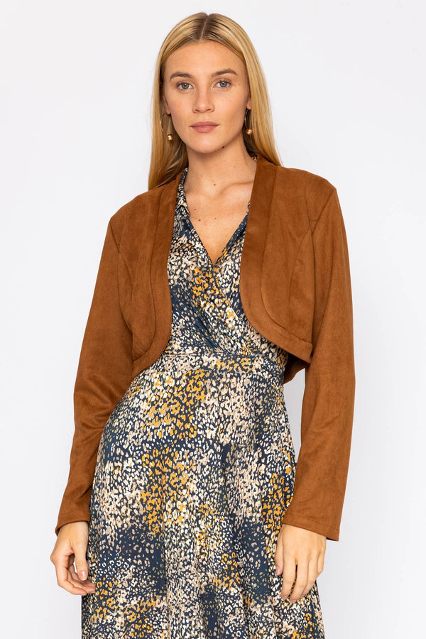 Carraig Donn Suede Bolero in Camel