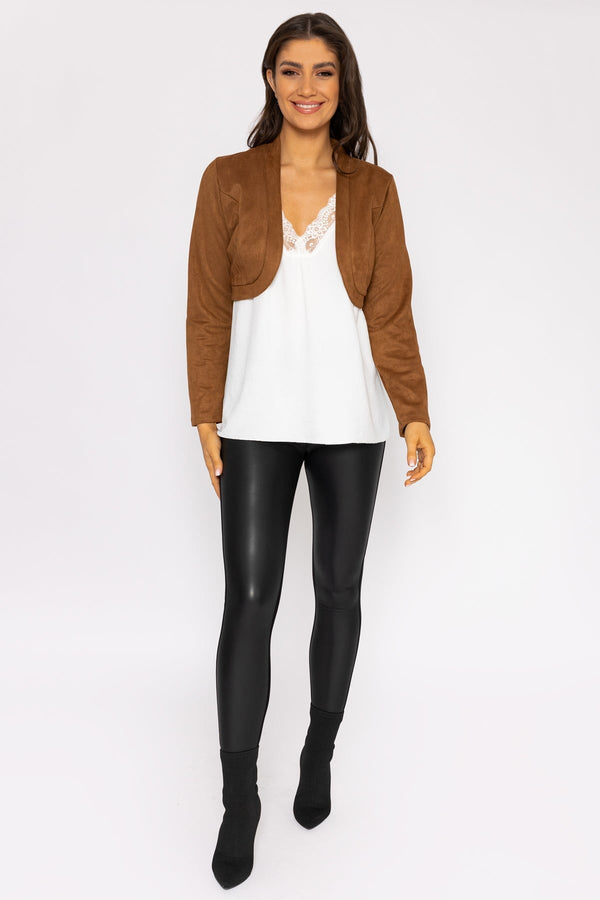 Carraig Donn Suede Bolero in Camel