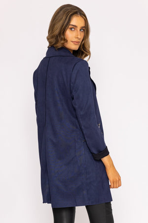 Carraig Donn Suede Zip Detail Jacket in Navy