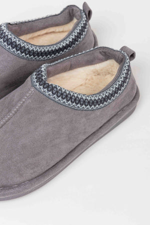 Carraig Donn Suedette Mule Slippers in Grey