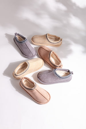 Carraig Donn Suedette Mule Slippers in Grey