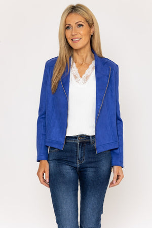 Carraig Donn Suedette Zip Jacket in Blue