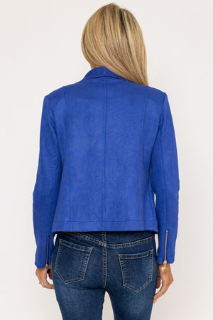 Carraig Donn Suedette Zip Jacket in Blue