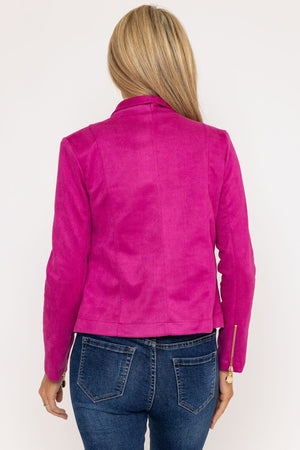 Carraig Donn Suedette Zip Jacket in Pink