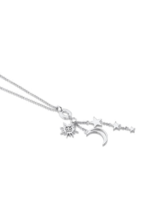Carraig Donn Sun Moon and Stars Charm Necklace